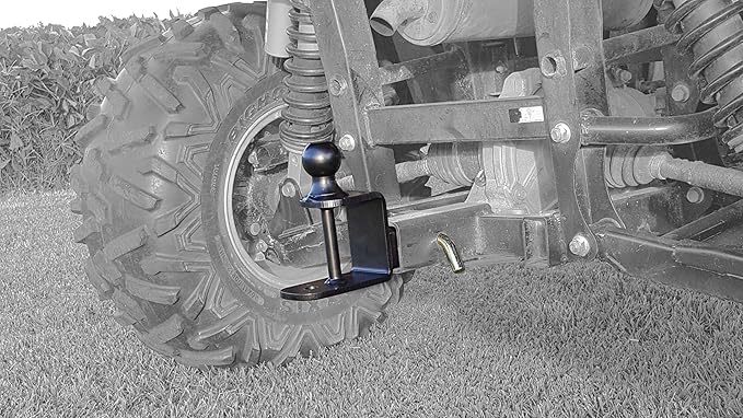 Camco Black Boar ATV/UTV Multi-Hitch – 2” Hitch Ball, 2” Shank, 6” Long – 2” Rise, 2,000 lb Capacity – Winch Strap Loop & 5/8” Pin Hole – Powder-Coated Steel (66025)