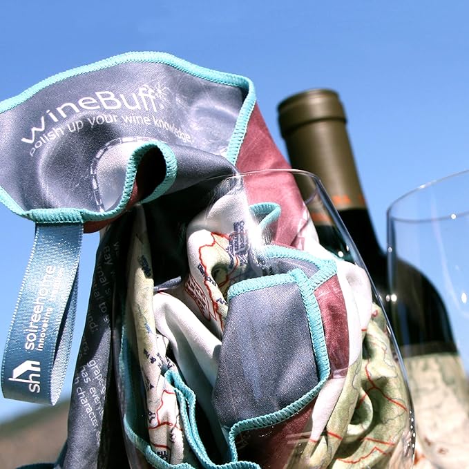 WineBuff, Microfiber Polishing Towel for Crystal-Clear Wine Glasses, Italy Edition
