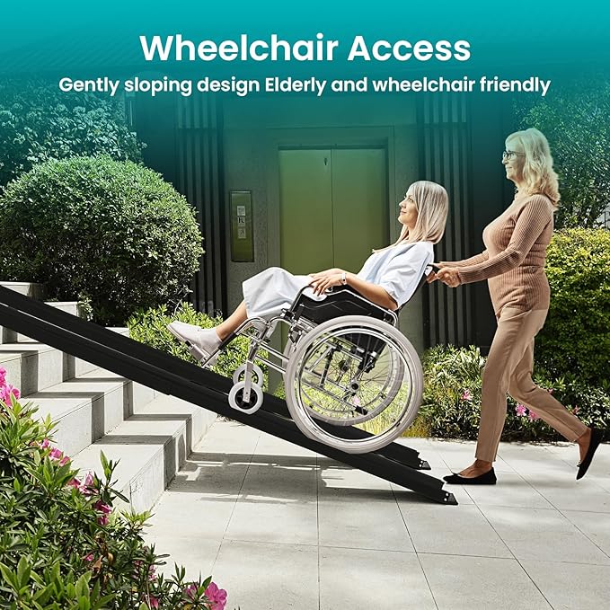 Wheelchair ramp 5FT, Lightweight, Retractable and Portable, can be Used for Wheelchair ramps, Comes with a Handbag-Black