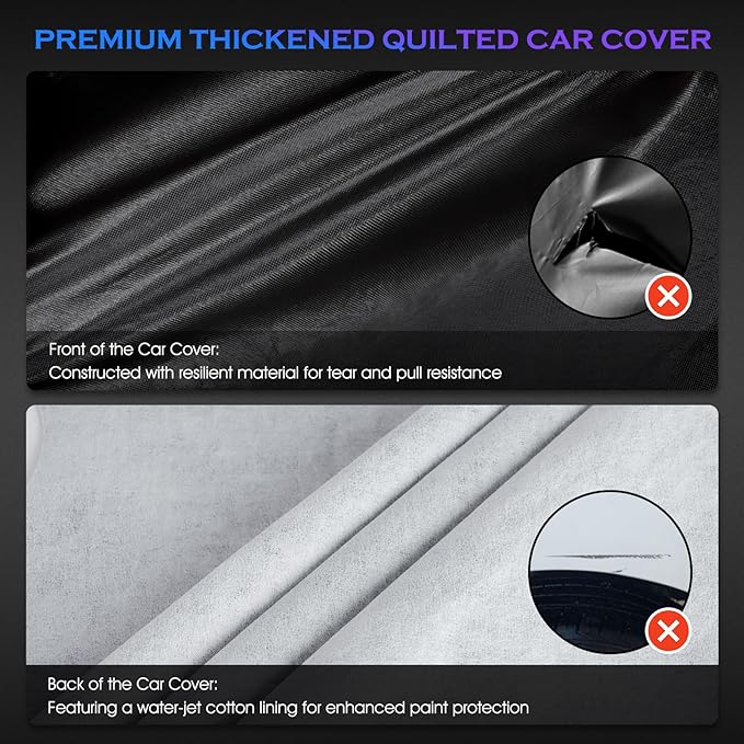 Car Cover Custom Fit for Jeep Wrangler 4 Door 2006-2026,6 Layers Truck Cover Waterproof All Weather for Automobiles,Outdoor Full Exterior Cover,Rain, Sun, Wind Protection,Black