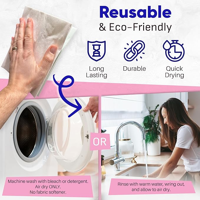 Zezo-Fiber Microfiber Cleaning Cloths - Highly Absorbent Premium Towels for Cars, Kitchen, Glass, and Automotive Surfaces Soft Lint-Free Reusable Multipurpose Cleaning Rags,11 Pack