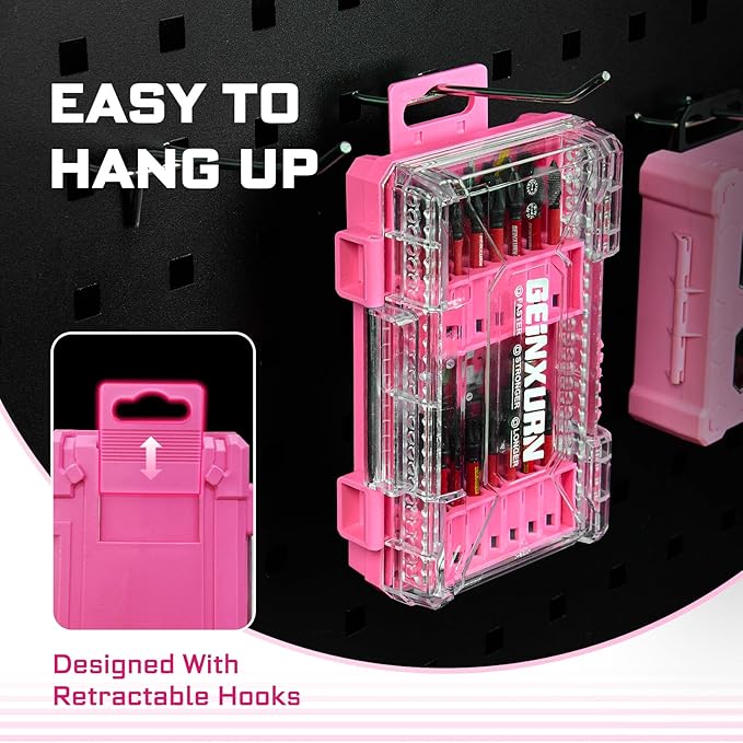 Geinxurn 2Pcs Storage Box Case, small parts box with detachable divider, Screwdriver Bit Set Box