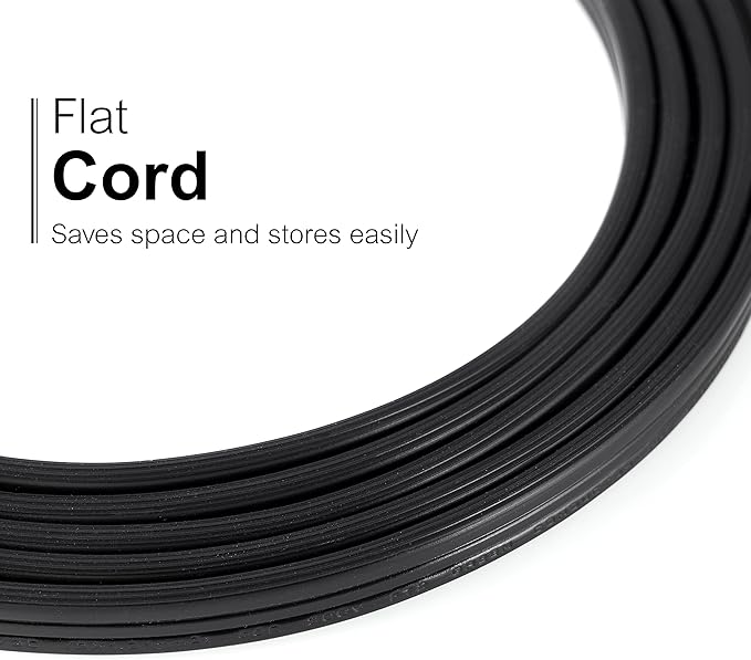GE 3-Outlet Flat Extension Cord 3 Ft Grounded Extension Cord with Multiple Outlets 3 Prong Outlet Extender Flat Plug Indoor Power Strip 16 Gauge UL Listed Black 69877