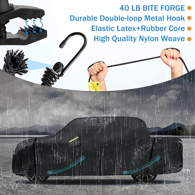 Car Cover Custom Fit for Toyota Tacoma/for Ford Ranger 2005-2025- Heavy Duty 420D Oxford Water-Resistant- UV Sun Rain Protection Full Exterior Cover,with Windproof Straps&Zippered Doors‌
