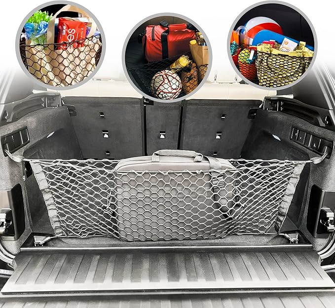 Envelope Style Trunk Cargo Net Black for BMW X5 G05 2018-2026 - Car Accessories - Premium Trunk Organizers and Storage - Cargo Net for SUV - Vehicle Carrier Organizer for BMW X5 G05