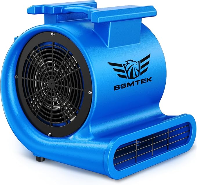 Air Mover Blower Fan, Industrial 1.5HP MAX10000CFM Monster Floor Blower Carpet Dryers - 3 Speeds, 4 Adjustable Angles, 15FT Long Cord, Stackable Blue- 2026 Upgraded