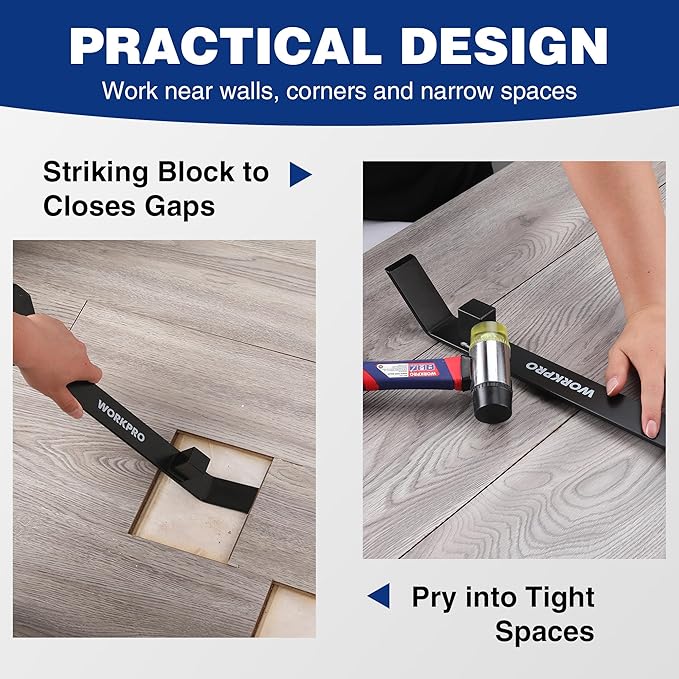 WORKPRO 17＂ Heavy Duty Pull and Pry Bar, Professional Pull Bar Flooring Tool for Wood Floor, Vinyl Plank, LVP, LVT and Floating Floor Installation