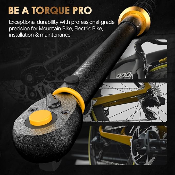 Upgrade 1/4" Drive Torque Wrench, 10-230 in.lb/1.1-26 Nm, Small Inch Pound Torque Wrench for Bike, MTB, Bicycle & Motorcycle, ±3% High Accuracy, with Easy-to-Use Locking Ring