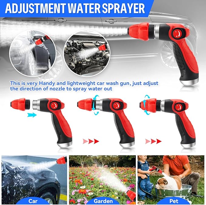 MYPIN 16 in 1 Car Wash Foam Gun, Foam Cannon,Adjustable Hose Wash Sprayer with 2.5 to 6 Bars Foam Blaster,Suitable for Car Cleaning and Garden Use with 1/2” Quick Connector (Clear)