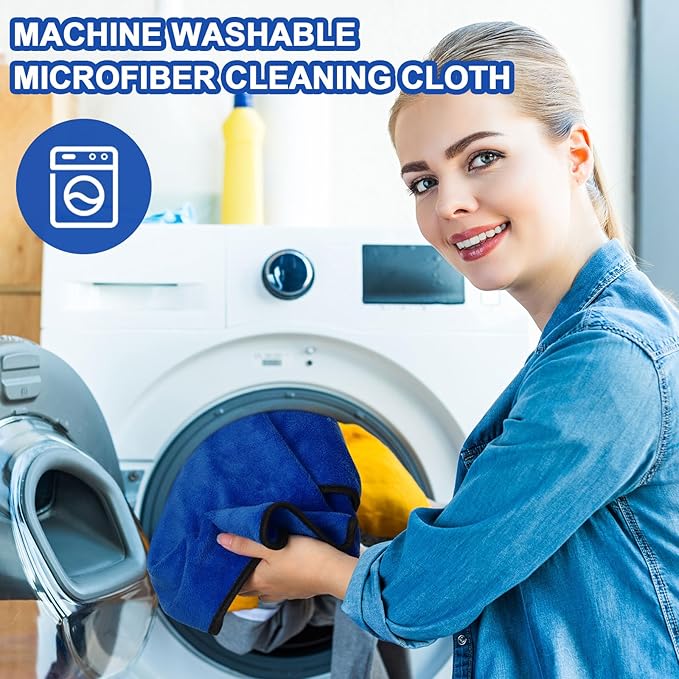 Tallew 40 Pcs Microfiber Towels:16"x16" Microfiber Drying Towels Bulk Micro Fiber Car Cleaning Cloth for Cars Drying Washing Polishing Office Windows Cleaning Household Supplies (Blue)