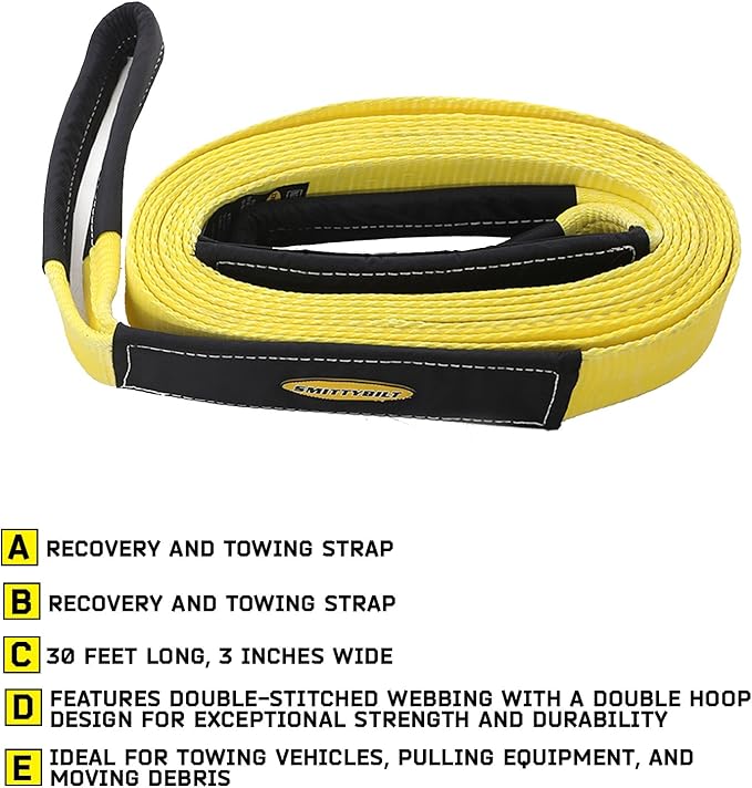 SmittyBilt TOW STRAP 3IN X 30FT - SBCC330