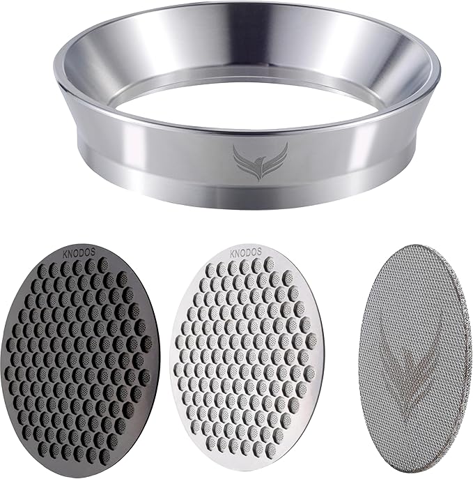 Espresso Funnel 58mm and Puck Screen Set - Includes Stainless Steel Portafilter Funnel and 3pcs Filters for 58mm Portafilter Baskets