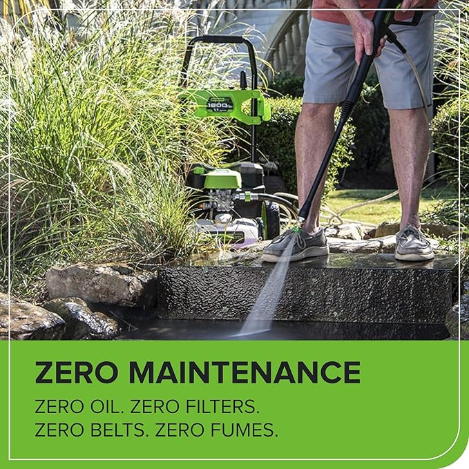 Greenworks 60V 1800 PSI Max (1.1 GPM) Hybrid (120V / Cordless) Electric Pressure Washer, Battery Not Included
