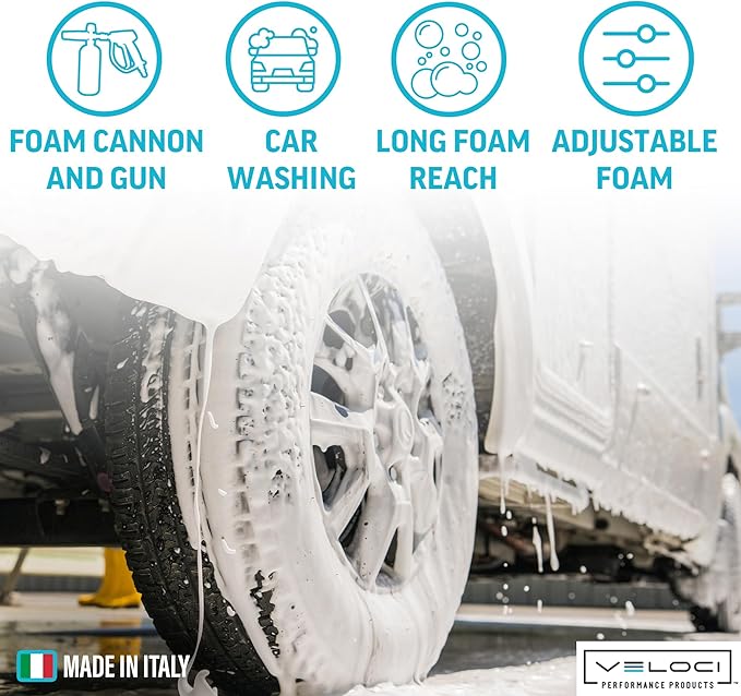 MTM Hydro Wide Mouth PF22 Foam Cannon and SG28 Trigger Gun Kit for Pressure Washer Commercial Grade Made in Italy
