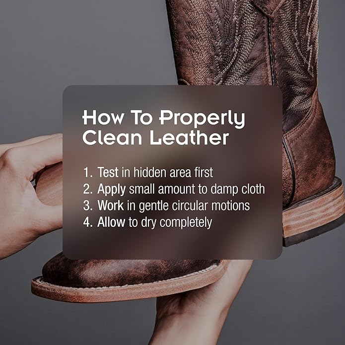 Griffin Boot Care Leather Cleaner – 8 oz – Gently Cleans Footwear, Apparel & Interiors – Non-Toxic, Non-Darkening, Made in USA – Leather Cleaner for Cowboy Boots, Furniture, Cars & More