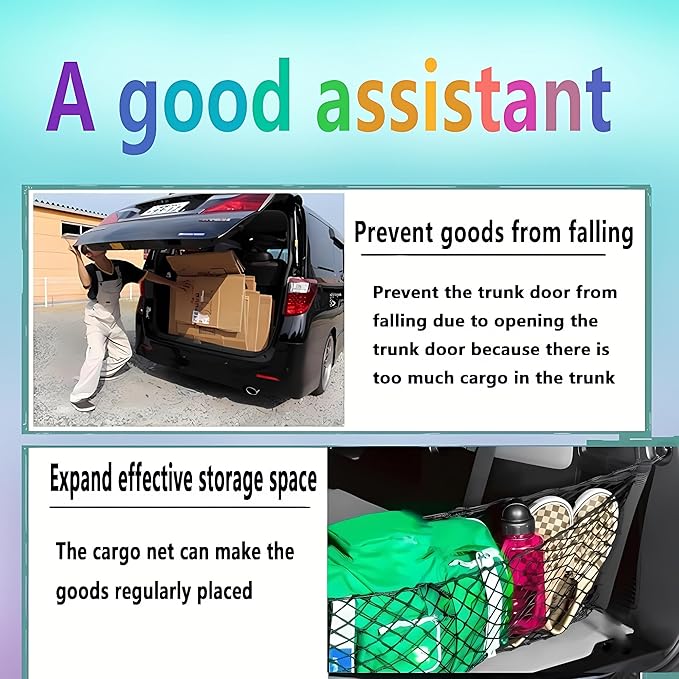 Car Rear Cargo Net, Adjustable Elastic Storage Organizer Net, Trunk Cargo Storage Net Compatible with 2018 2019 2020 2021 2022 2023 2024 2025 2026 Impreza and Crosstrek