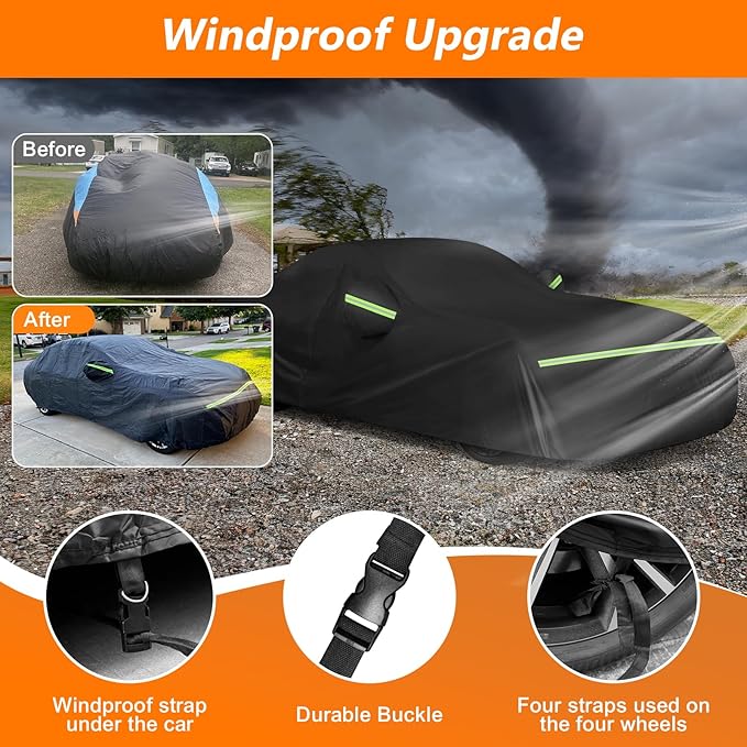 Car Cover for BMW Z4 E85 E86 E89 G29 Z4 M40i Coupe Roadster 2002-2025 Z4 Automobiles, Waterproof 210D Oxford Cloth and Cotton Full Car Covers with Zipper Windproof Heavy Duty All Weather (Black)