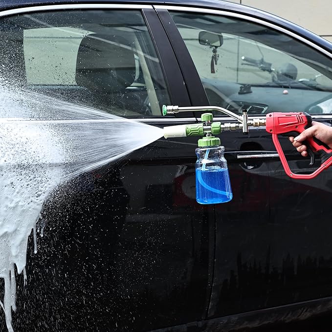 FENG PAI Foam Cannon Dual-Connector Accessory, Pressure Washer Double Tip Attachment for Soap Cannon with 7PCS Pressure Washer Sprayer Nozzles for Car Wash,1/4" Quick Connect, Without Foam Cannon