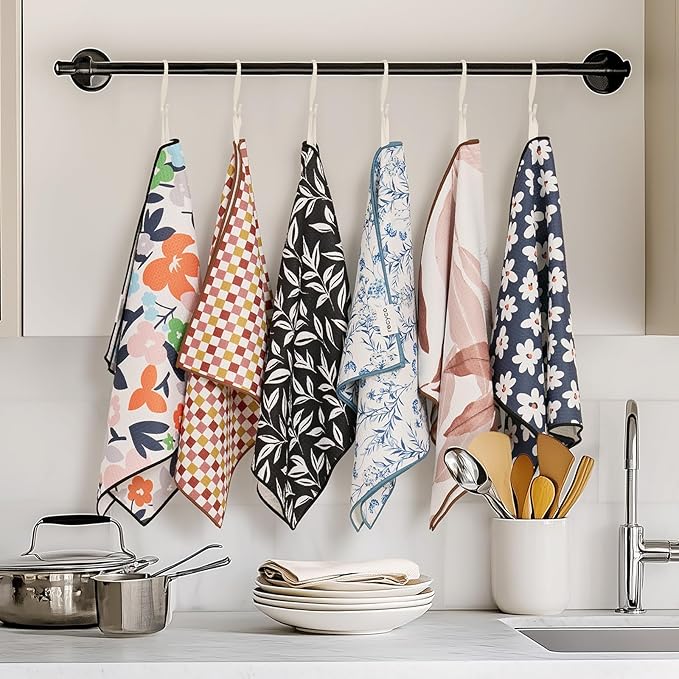 RECYCO Waffle Kitchen Towel Set of 2 - Quick Dry Microfiber Sustainable Dish Towels - Ultra Absorbent Reusable Cleaning Tea Towels - Lightweight Hand Towels,16”x 28”, Stormy Blue