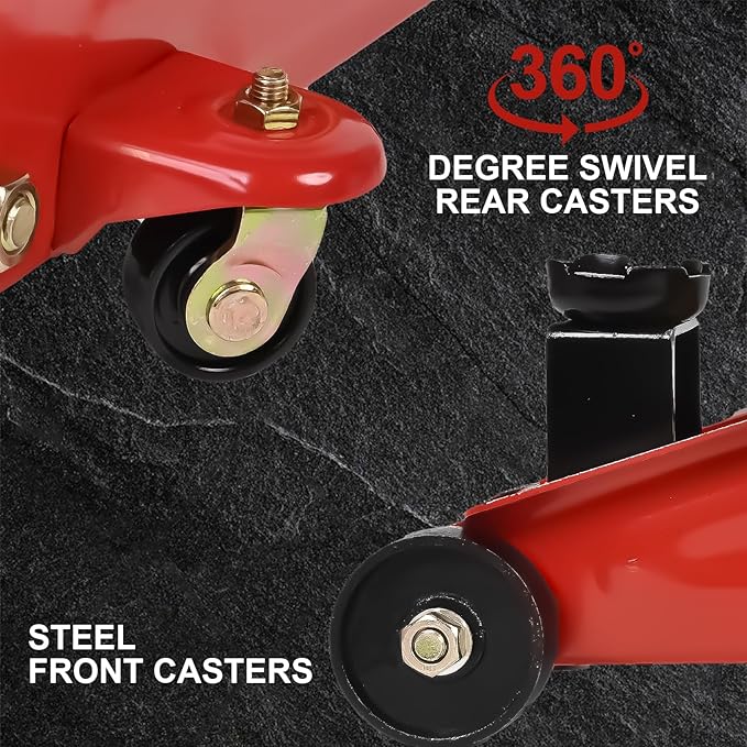 A A IN AA095 2 Ton Hydraulic Floor Jack,Low Profile Hydraulic Trolley Service/Floor Jack,Lifting Range 5.7"-13", Red