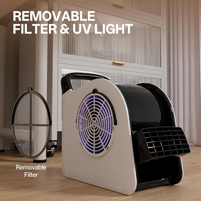 High Velocity Blower Floor Fan, 355 CFM Air Mover Fan for Job Site and Home, Floor Drying Fan for Cooling and Ventilating, White