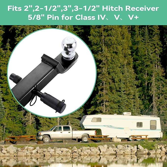 ‎Voltorb Hitch Receiver Pin Lock, 5/8inch Trailer Locking Pin Tow Hitch Lock for Class IV V V+ Tow RV Trailer Hitch, Anti-Theft & Anti Rattle