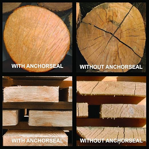 ANCHORSEAL Classic Log & Lumber End Sealer - Water Based Wax Emulsion, Prevents up to 90% of End Checking on Cut Ends of Hardwood & Softwood … (1 Gallon)