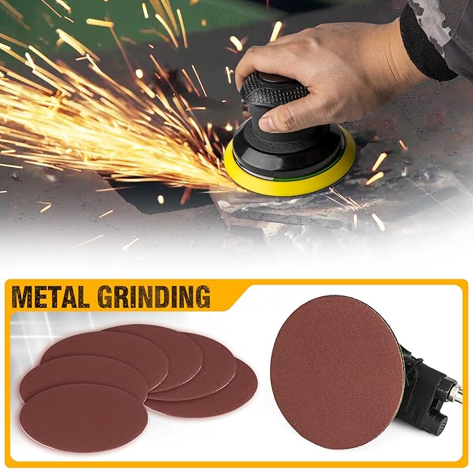 Autolock 5 Inche Air Random Orbital Sander, Pneumatic Palm Car Sander For Wood Polisher Metal, Auto Body Work, Da Sanders, Dual-action Sander(1pcs)