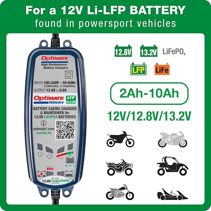 OptiMATE Lithium 4s 0.8A, TM-471, 8-step 12.8V 0.8A sealed battery saving charger & maintainer