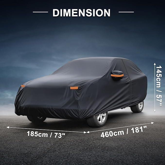 X AUTOHAUX Car Cover for BMW X5 210D-PU Outdoor Full Car Cover All Weather with Door Zipper for Waterproof Windproof Sun Rain Snow Protection