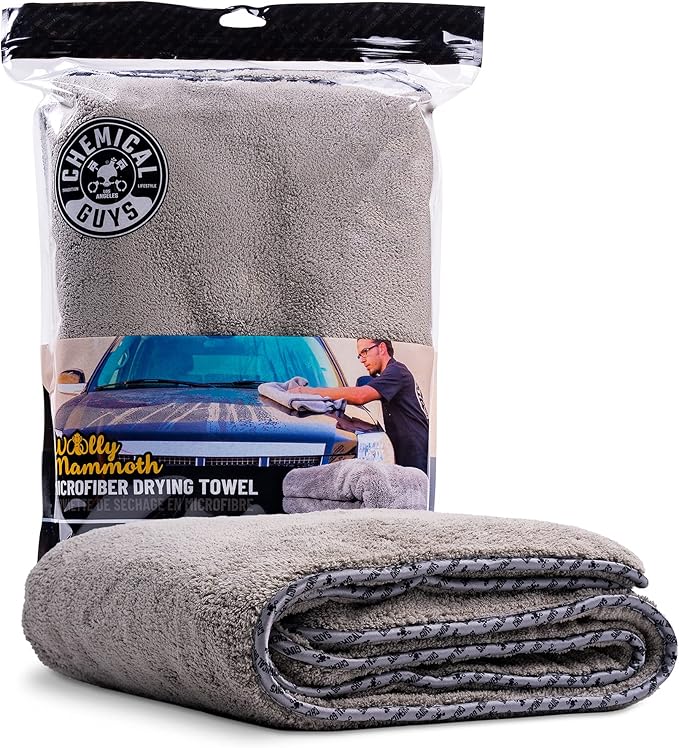 Chemical Guys MIC1995 Woolly Mammoth Microfiber Towel and MIC707 Waffle Weave Microfiber Towel Bundle for Car Cleaning