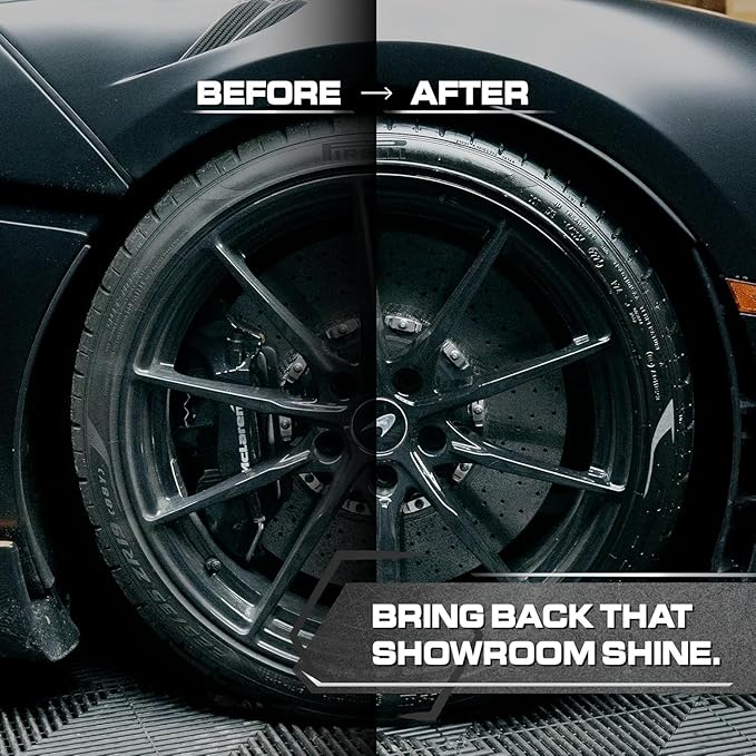 Blackline Car Care - Blackout Trim & Tire Dressing - Best Tire Shine No Sling Formula - Water Based Protection for Car Tires & Trim - Safe for Cars, Trucks, SUVs & More - 16 fl oz