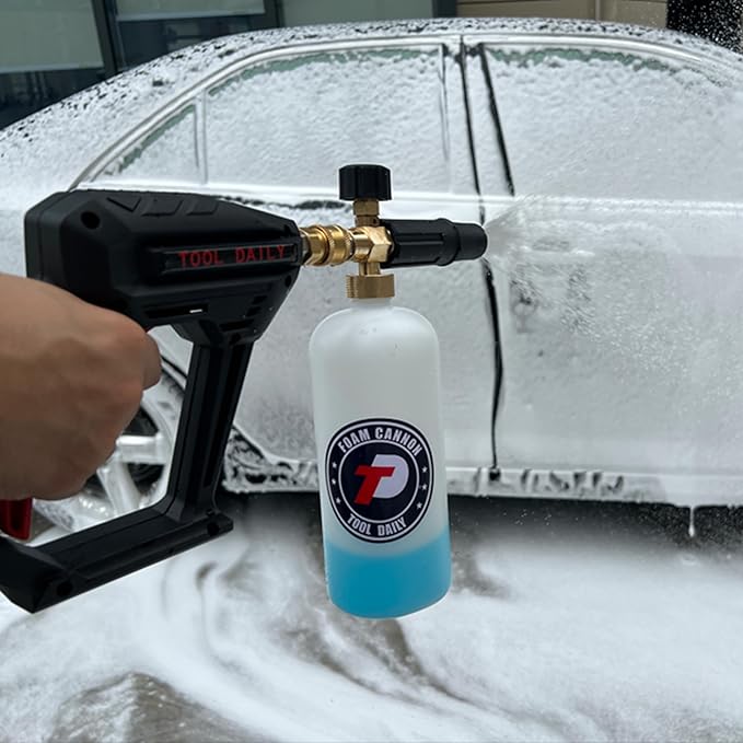 Tool Daily Foam Cannon Bottle with Straw, Replacement Foam Spray Bottle for Car Wash, 1 Liter