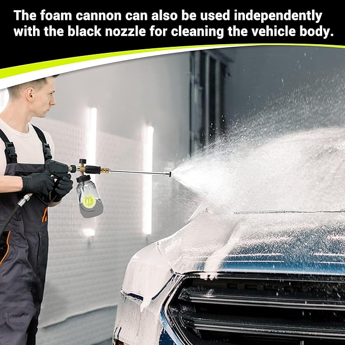 M MINGLE Undercarriage Pressure Washer Attachment, 16 Inch Powerful Under Car Washer with Foam Cannon and Car Wash Mitt, 4000 PSI