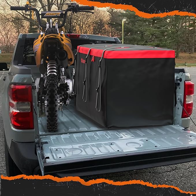 Mockins 40 CuFt XXL Trailer Hitch Cargo Carrier Bag | 70"x30"x33" Heavy Duty Vinyl Cargo Bag for Hitch Carrier | Versatile Waterproof Truck Bed Storage | Vehicle Soft-Shell Carriers with Accessories