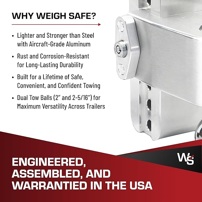 Weigh Safe CTB10-2-KA Drop Hitch Receiver: 2 Inches Adjustable