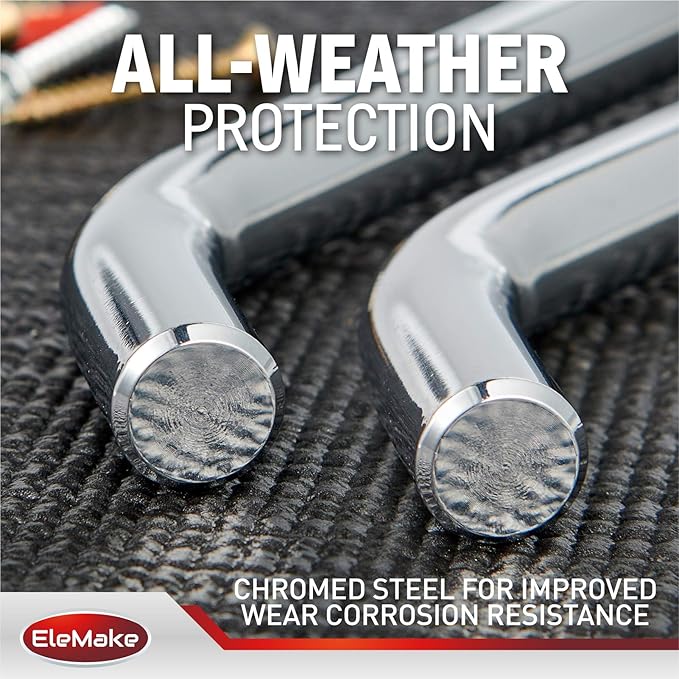 Elemake Trailer Hitch Lock, Anti-Rust Brass Core Hitch Pin Lock with 1/2" and 5/8" Dual Pins, Extra Long 3-1/2" Effective Length for Class I-V Receivers (1-1/4", 2", 2-1/2"), 20,000 LBS Towing