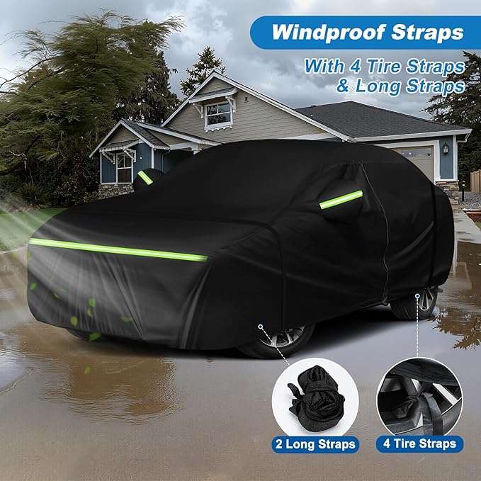 QUNSUNUS SUV Car Cover for Acura MDX 2001-2025, Compatible with Honda Pilot 2009-2022 with Cotton Lining, All Weather Waterproof Cover with Straps and Zipper