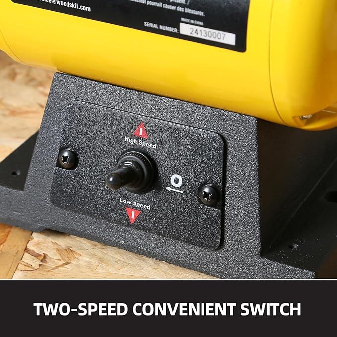 Dual Speed Bench Buffer Polisher 1.8/3.1A, 8 inch Jewelry Buffer Polisher Machine, 1725/3450 RPM Power Bench Polisher with 2 cotton Wheels for Jewelry, Metal, Wood, Jade, Knife, Plastic