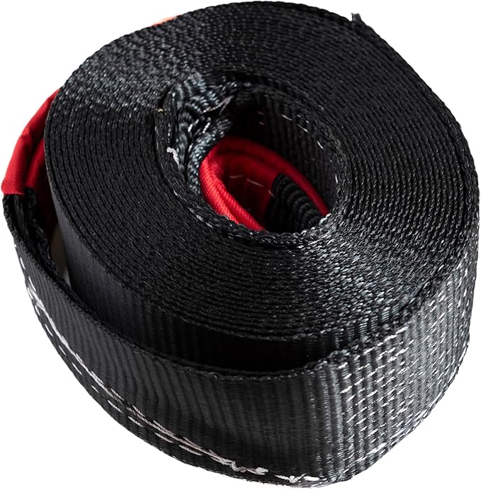 HiGear 3" X 30' Tow Strap 6.5 Ton 3 Inch X 30 Ft. Polyester Rope with 2 Loops 14,000lb Towing Recovery by Alfa Wheels (Black, 3in 30ft 3x30)