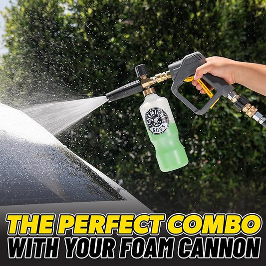 Chemical Guys Snubby Pressure Washer Gun with Foam Cannon Attachment - Short Handle for Gas and Electric Pressure Washers, Foam Sprayer Ideal for Car Washing, Detailing, and Home Cleaning Projects