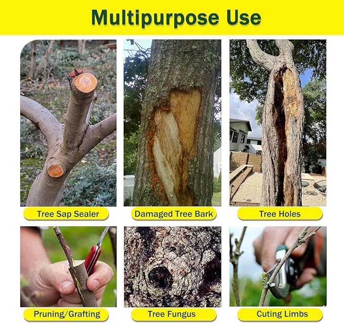 Tree Wound Sealer-500g Tree Wound Dressing for Damaged Trees Pruning Sealer. Bonsai Cutting Paste Tree Trunk Paint Protection Grafting Wax for Effective Tree Wound Repair-Brown