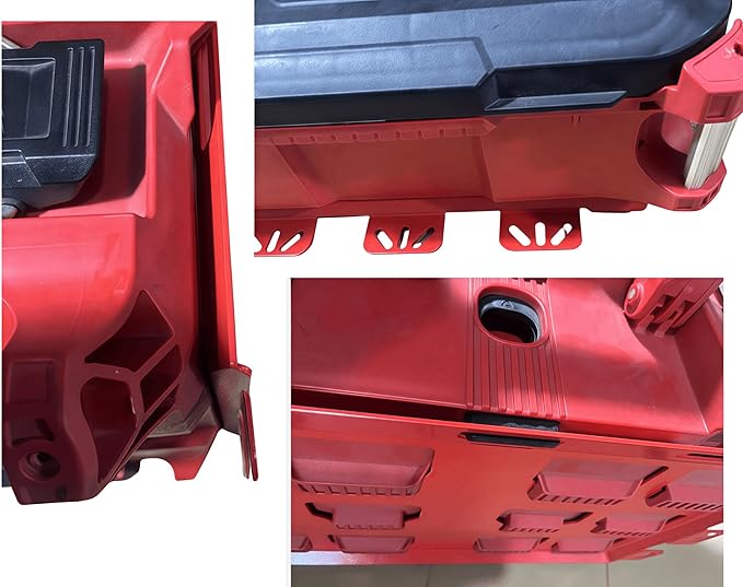 NyVoozy Packout Mounting Plate, Metal Base for Milwaukee Toolboxes, Wall or Floor Mount (2, red)