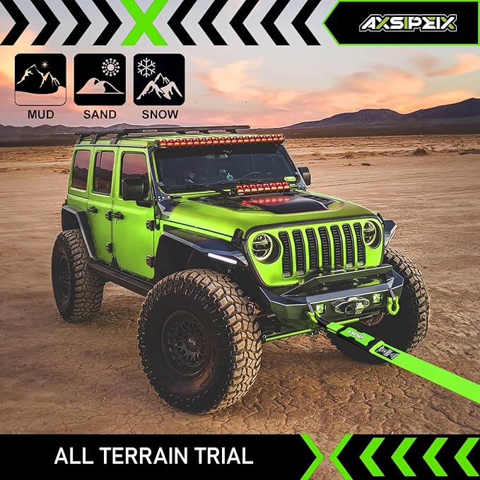 Heavy Duty Recovery Tow Strap 3 in x 30ft, Certified 36000Lbs Break Strength, Heavy Duty Reinforced Draw String, D - Ring Shackles, Tool Storage Bag are Included, Reinforced Loop Straps