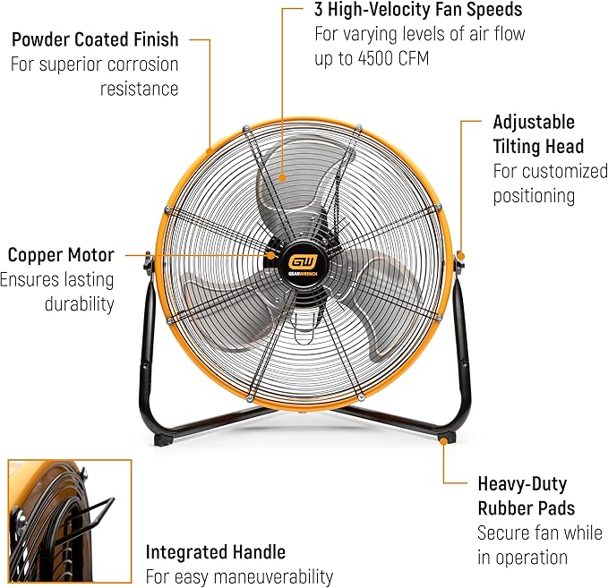 GEARWRENCH 20" 3-Speed High Velocity Shop Fan | GWSFAN20