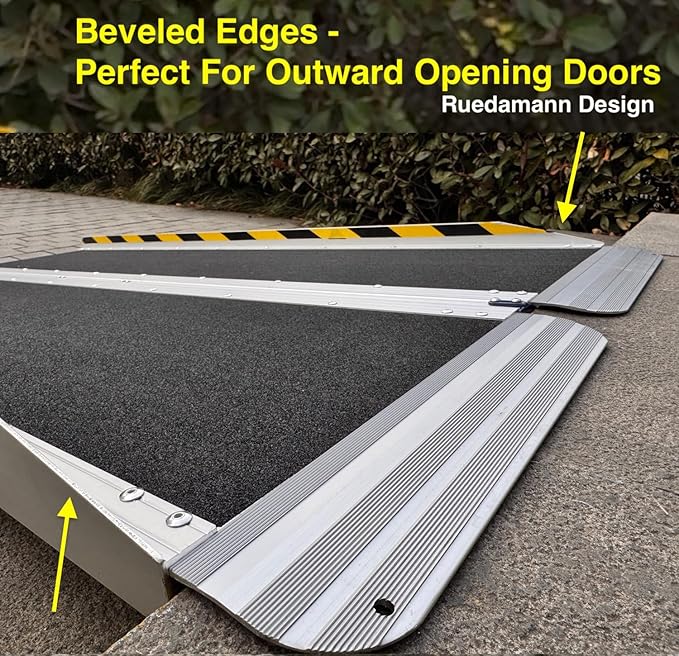 Ruedamann 2FT 30.3" Wheelchair Ramp, Portable Wheelchair Ramp for Home Entrance, 30-1/4" Wider Design, Non-Slip Aluminum Folding Ramps for Wheelchairs, Strollers, Scooters, Stairs, Curbs, Doorways