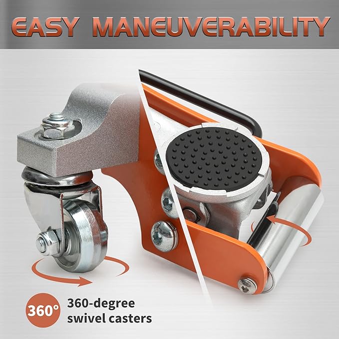 TONDA Low Profile Floor Jack, 2 Ton Aluminum and Steel Hydraulic Car Jack with Dual Pump System, Rapid Lift, Orange