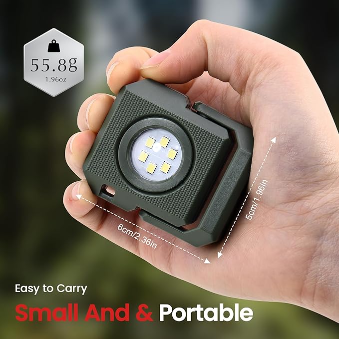 Mini Rechargeable LED Work Light, 550 Lumens Magnetic Flashlight Keychain Lights with Rotatable & Magnet Base Portable Mechanic Light for Car Repairing Outdoors Camping
