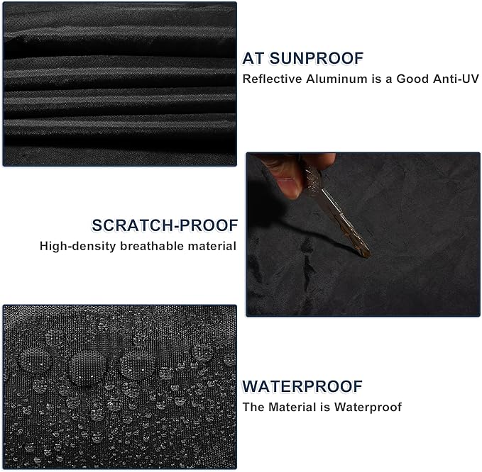 ACROPIX 1 Set Car Cover for Suzuki Jimny JB64W Jimny Sierra JB74W Outdoor Waterproof Sun Rain Dust Wind Snow Protection with Driver Door Zipper Black 1