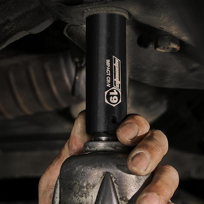 EPAuto 1/2-Inch Drive Click Torque Wrench 1/2-Inch Drive Metric Deep Impact Socket Set, Cr-V, 6 Points
